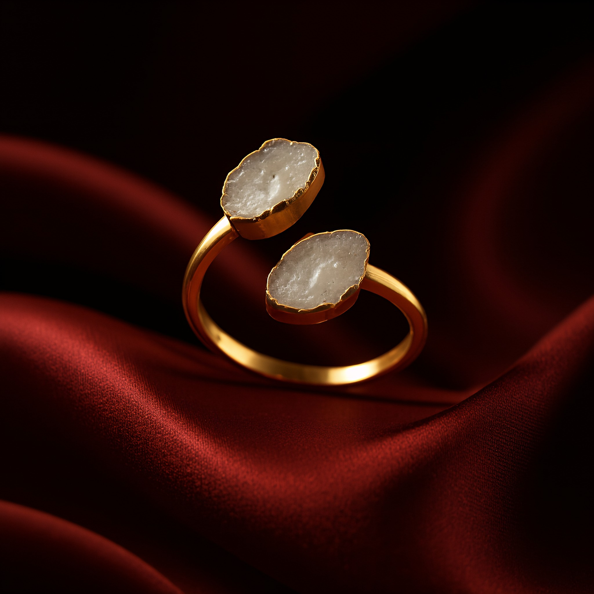 Druzy Duo Open | 18 KT Gold plated ring