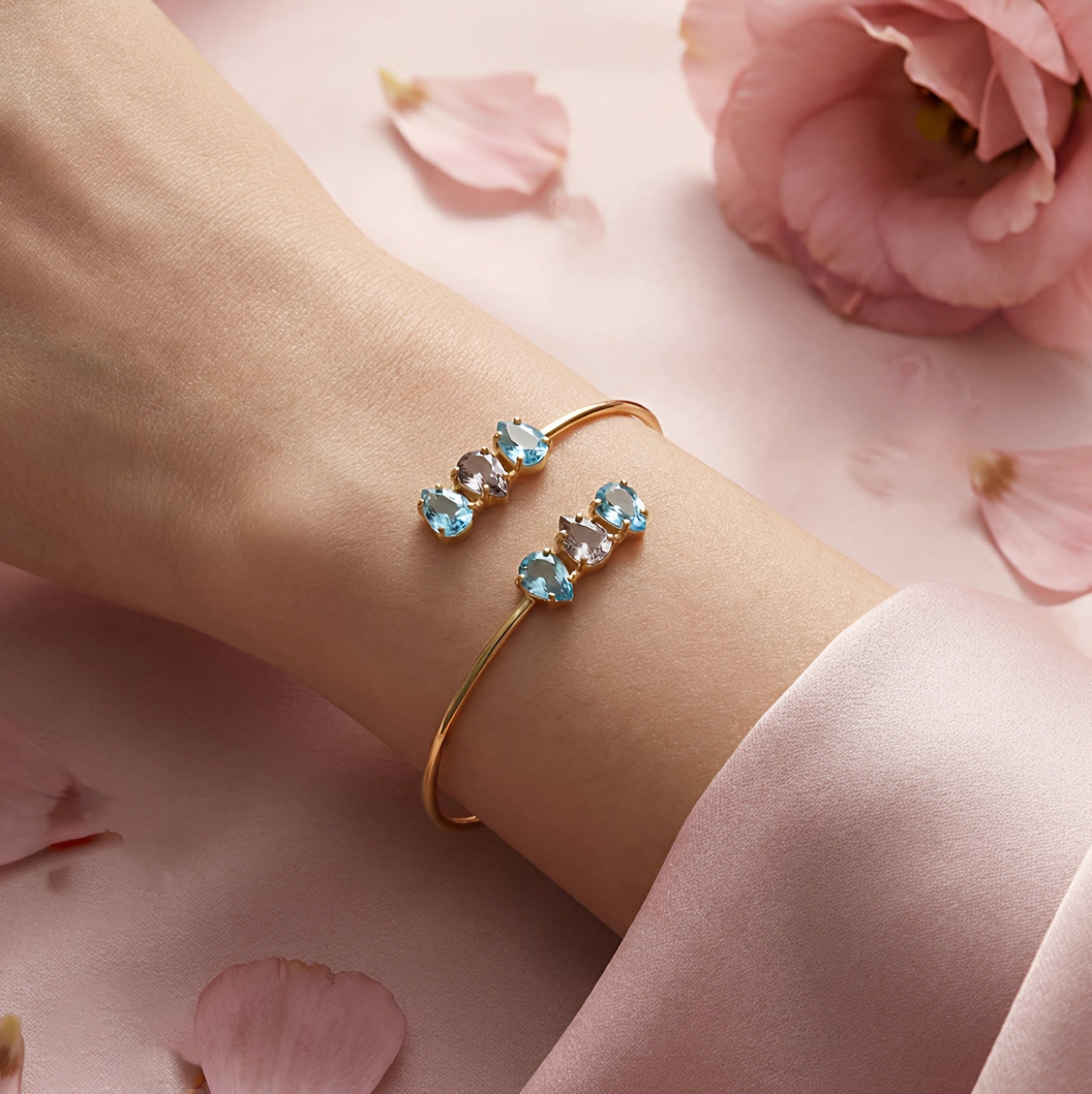 The Aria Gemstone | 18KT Gold Plated Cuff