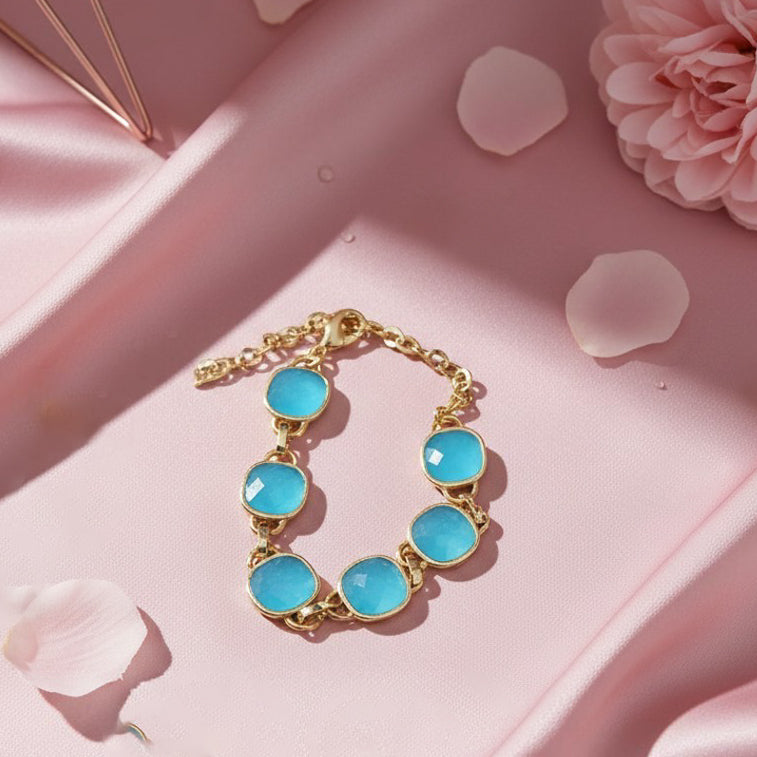 The Santorini Blue Bracelet | 18 KT Gold plated