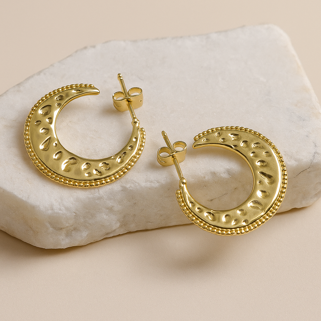 Gleam Curve | 18 KT Gold plated hoop earrings