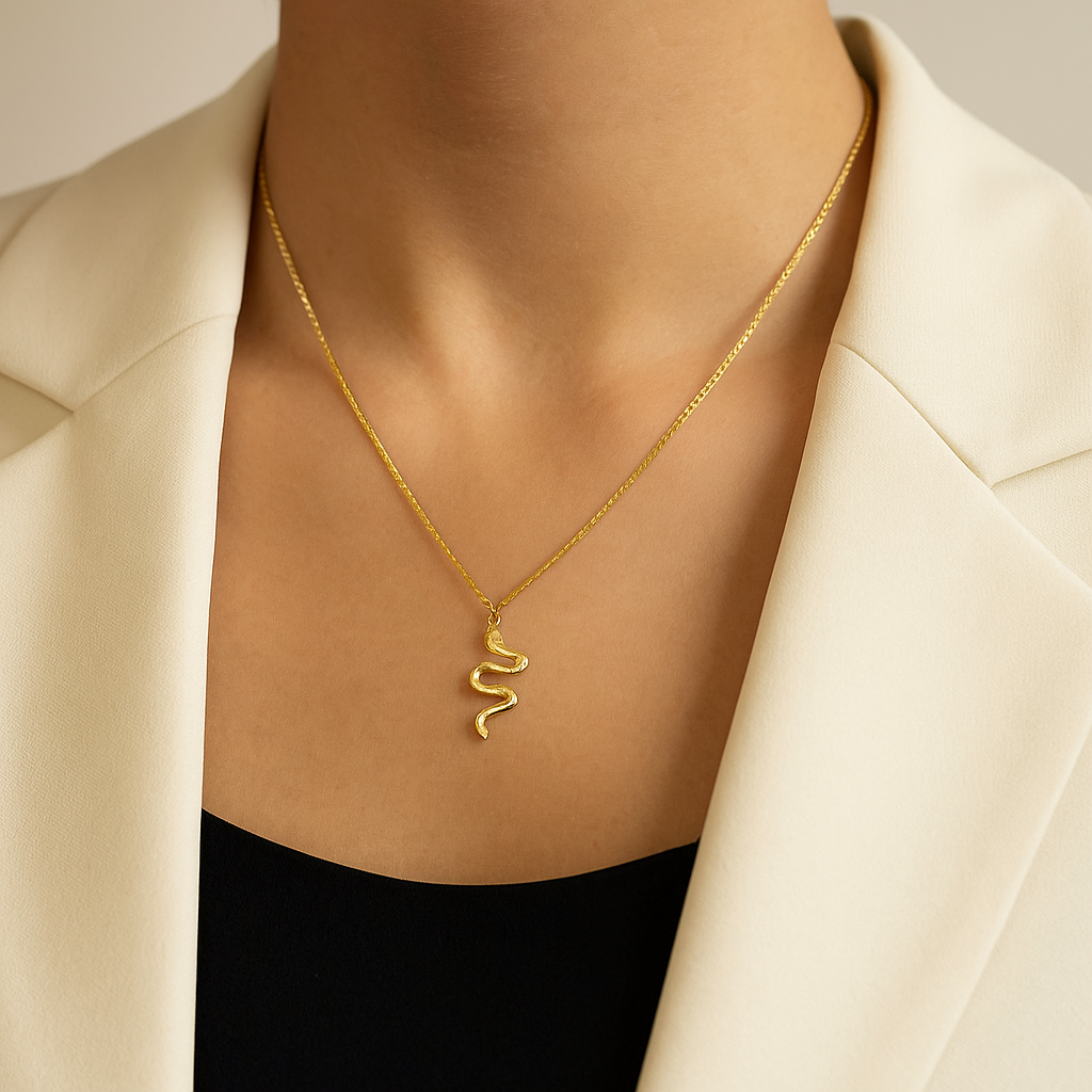 Sleek Snake | 18 KT Gold plated pendent with chain