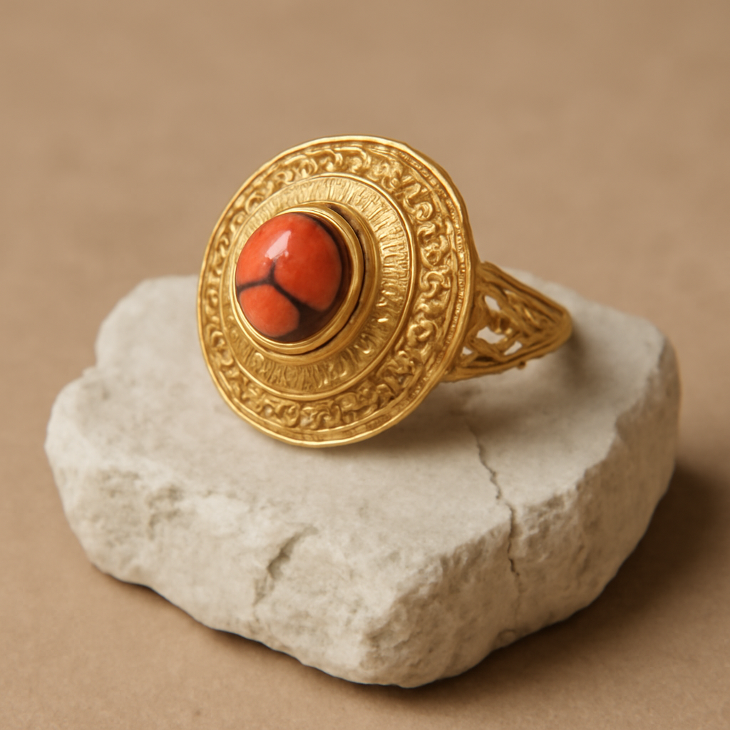 Amber Glow | 18 KT Gold plated ring