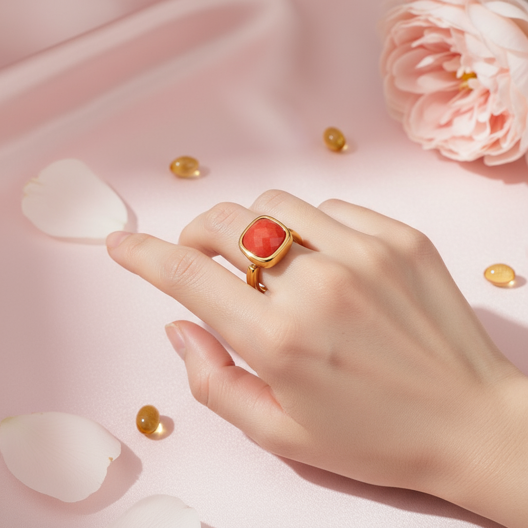 Pop of Power | 18 KT Gold plated ring