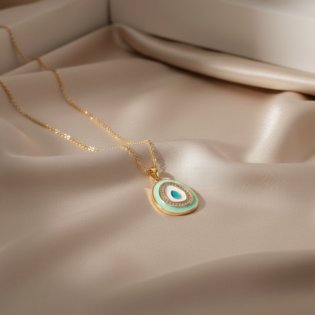 Enchanted Eye Mint | 18KT Gold plated pendant