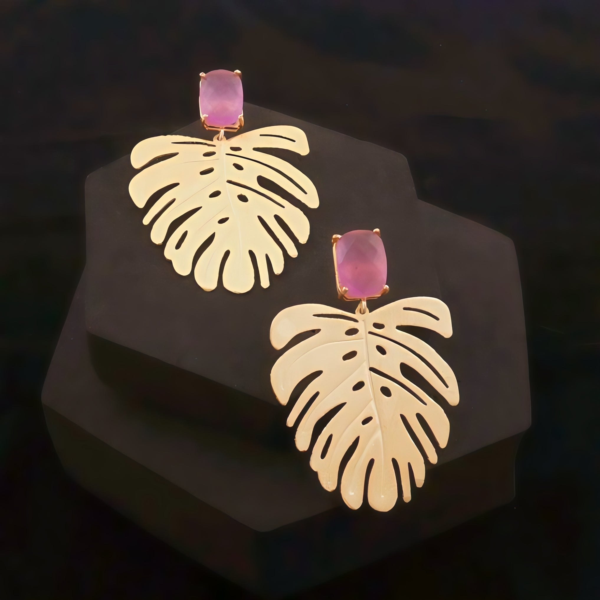 Banana Leaf Stud Earings | 18 KT Gold Plated