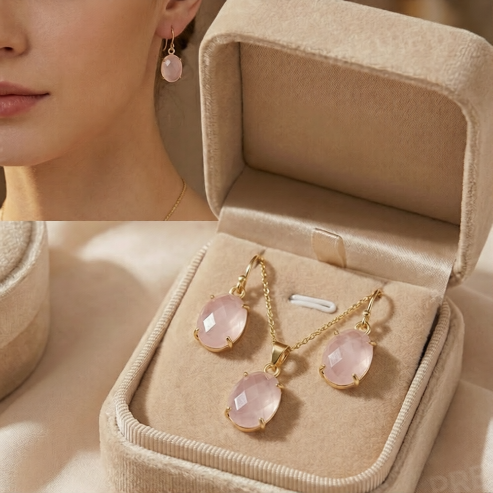 Timeless Elegance | 18 KT Gold Plated Pendant Set