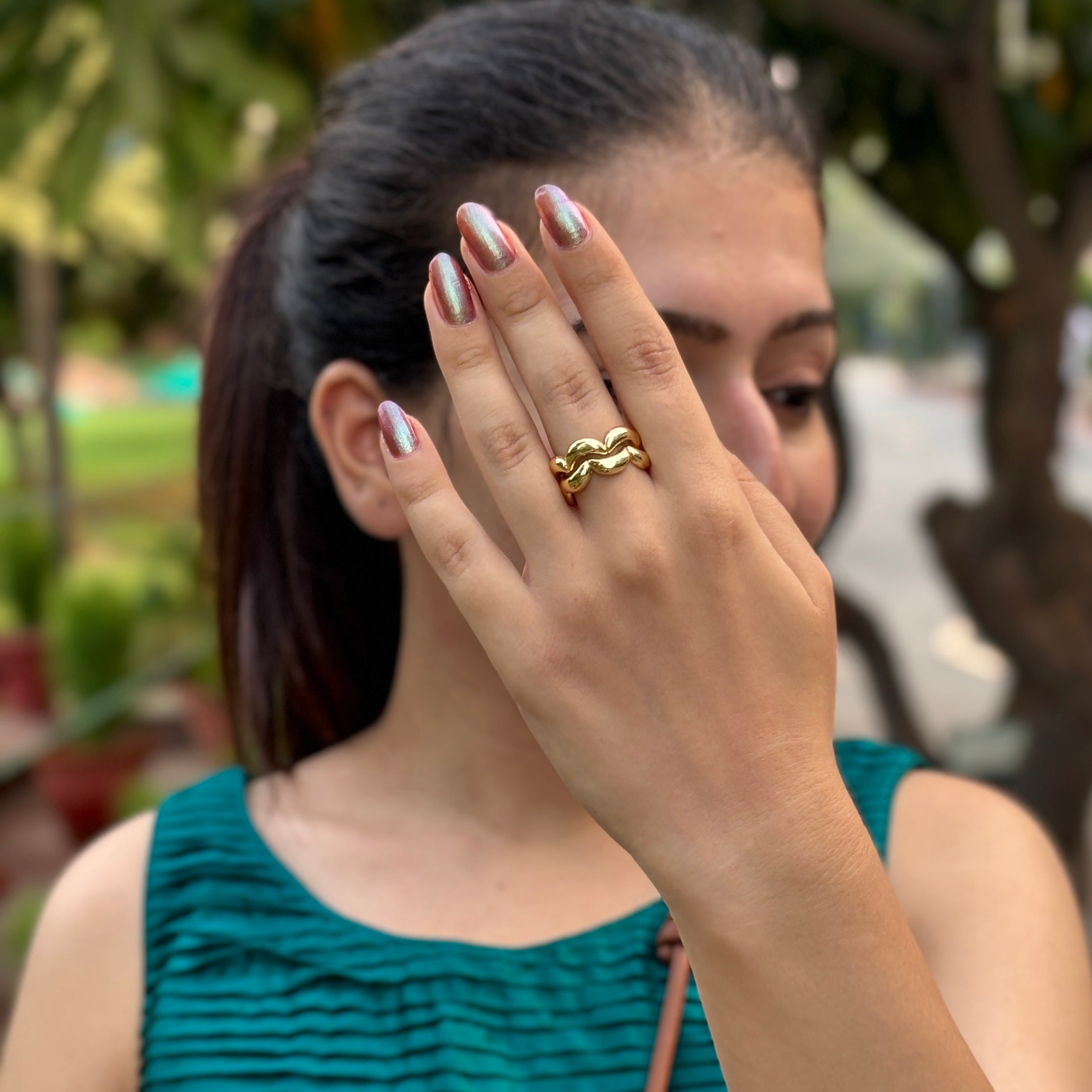 Golden Glamour Ring | Anti Tarnish