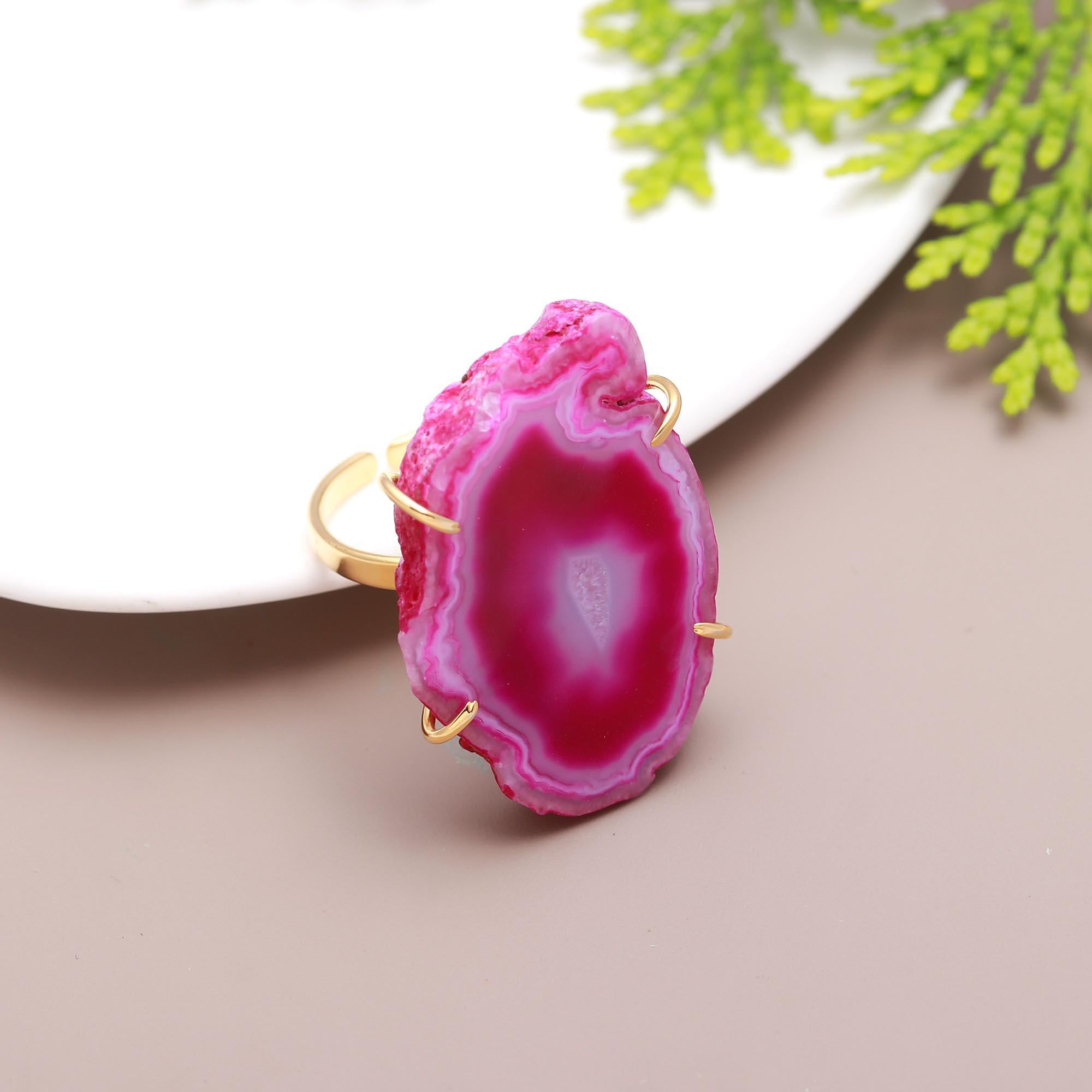 Exquisite Magic | Natural geode druzy ring | 18KT gold plated