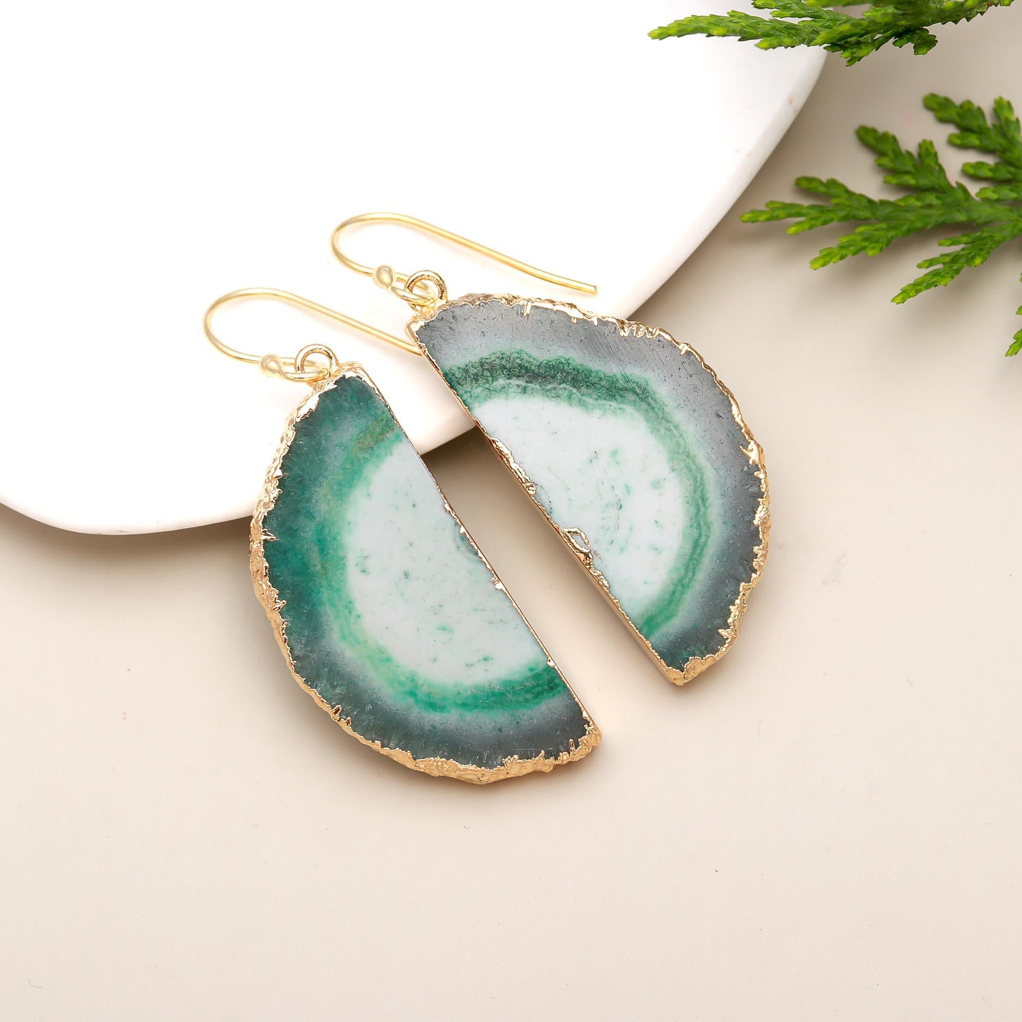 Glorious Butterflies | Half solar quartz gemstone earring | 18KT gold plated
