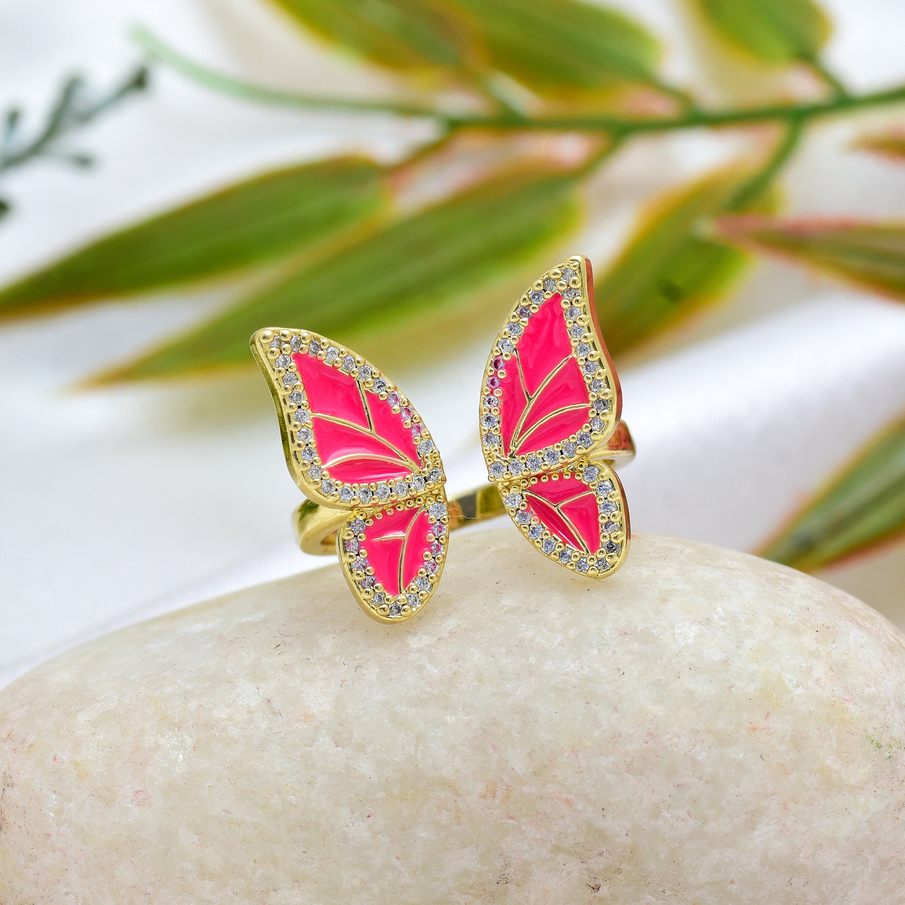 Open Butterfly Enamel Rings | Anti Tarnish