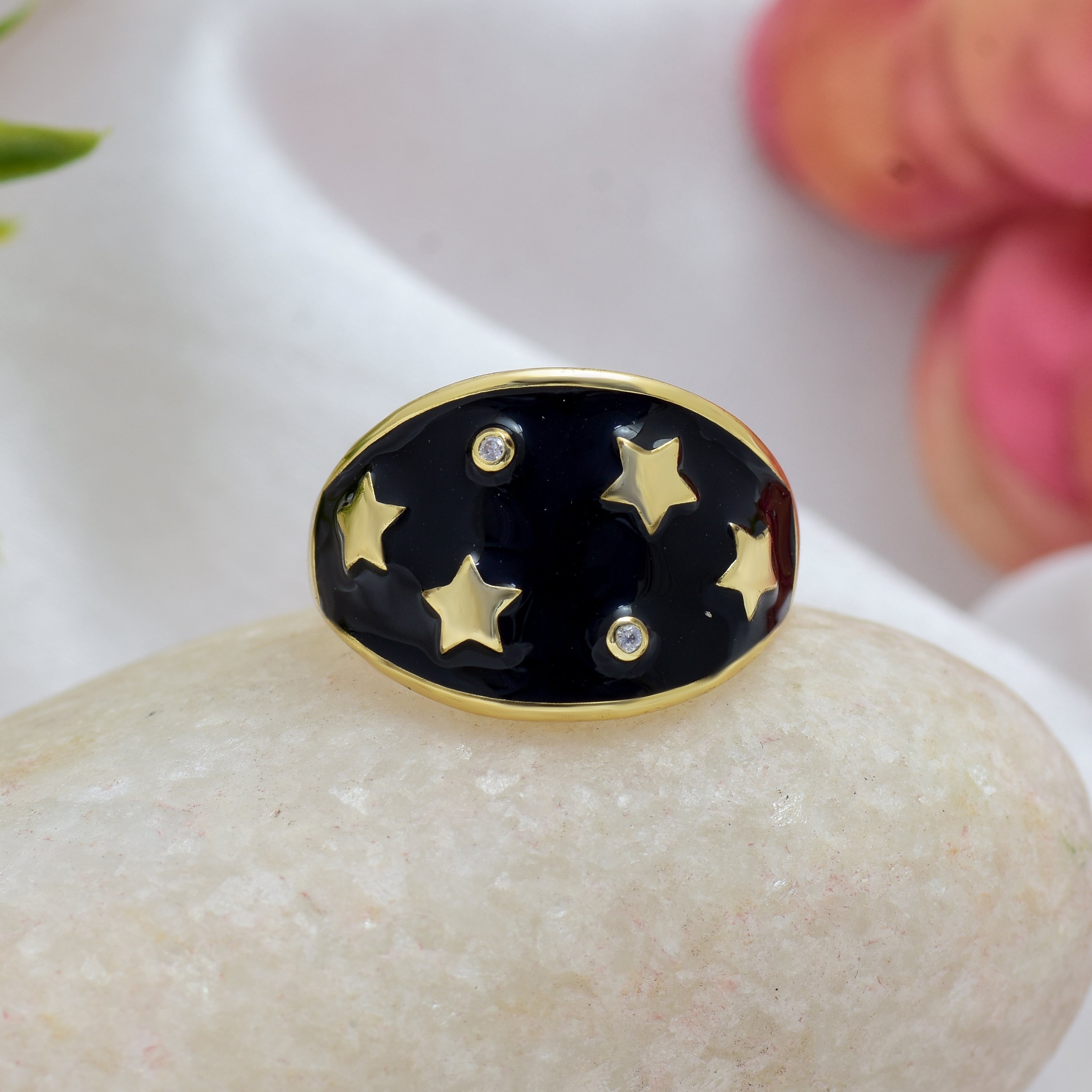 Dainty Star Zircon Enamel Rings | Anti Tarnish