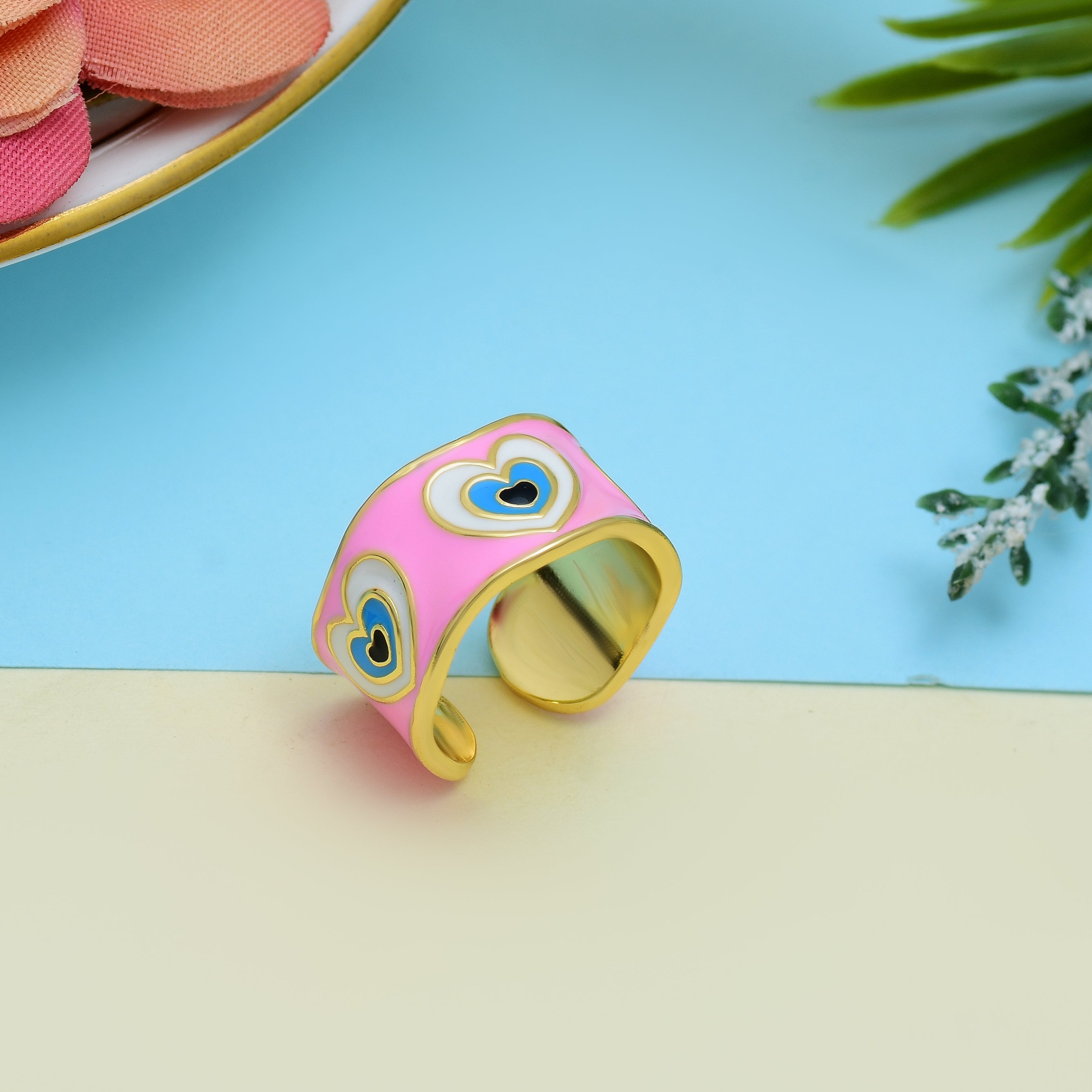 Pop Heart Shape Enamel Rings | Anti Tarnish