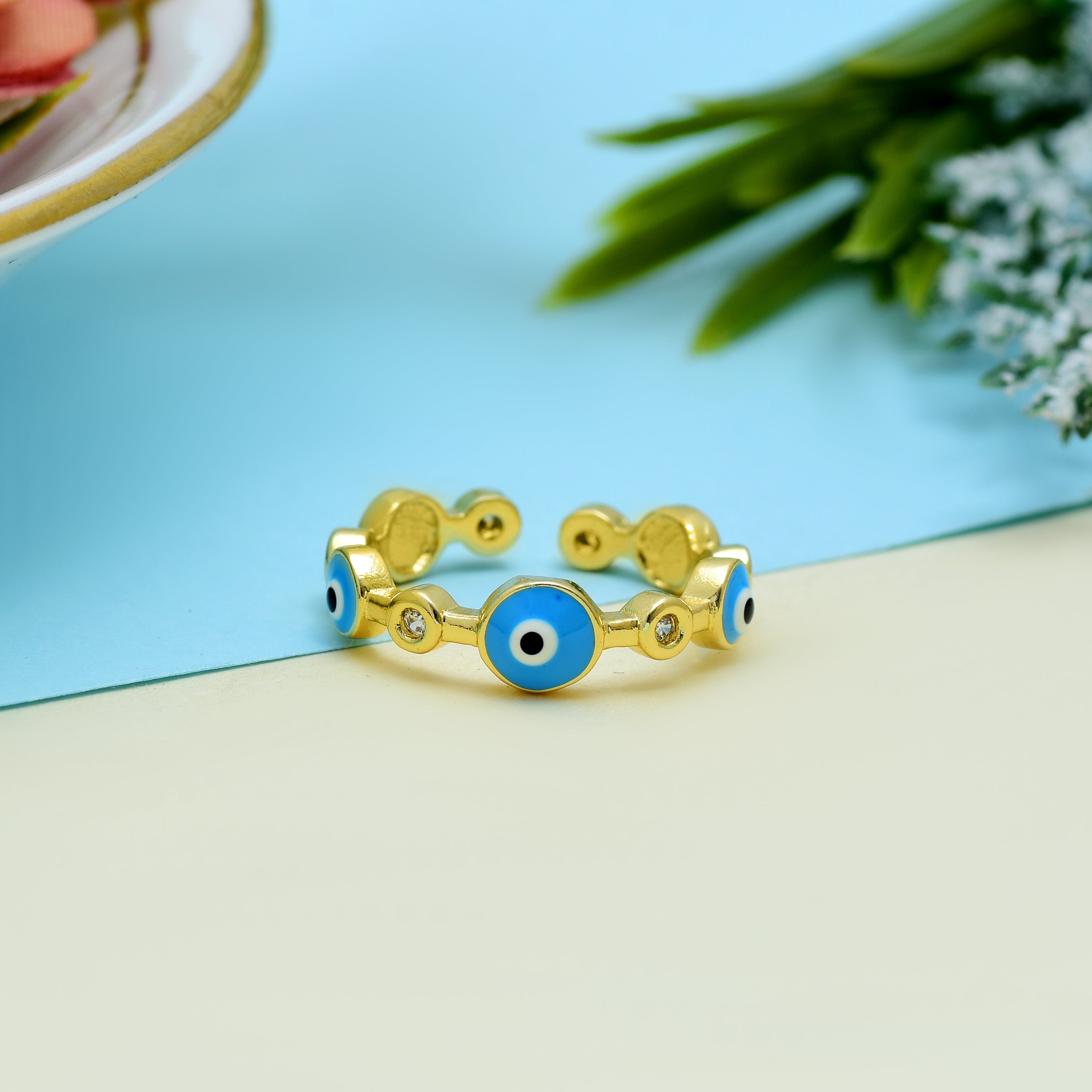 Turkish Eye Enamel Rings | Anti Tarnish
