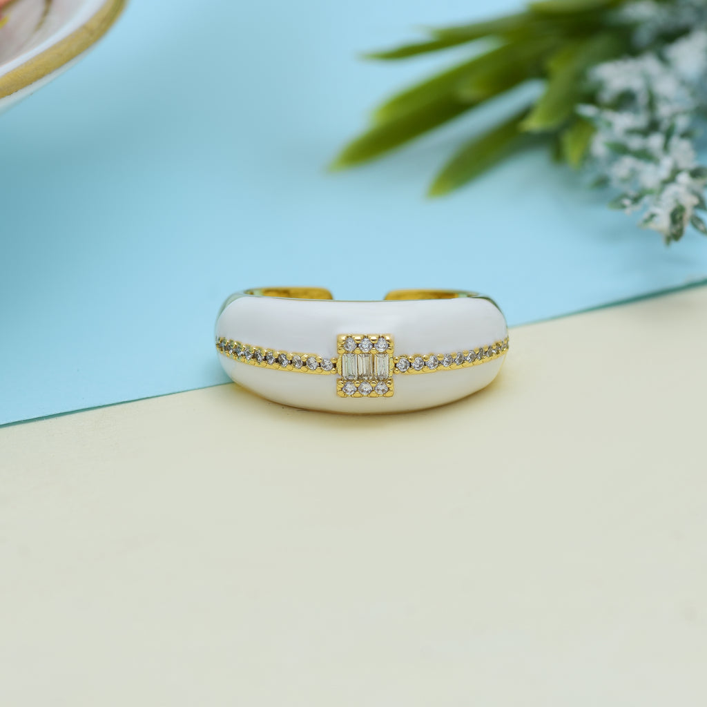 Shiny Zircon Enamel Rings | Anti Tarnish
