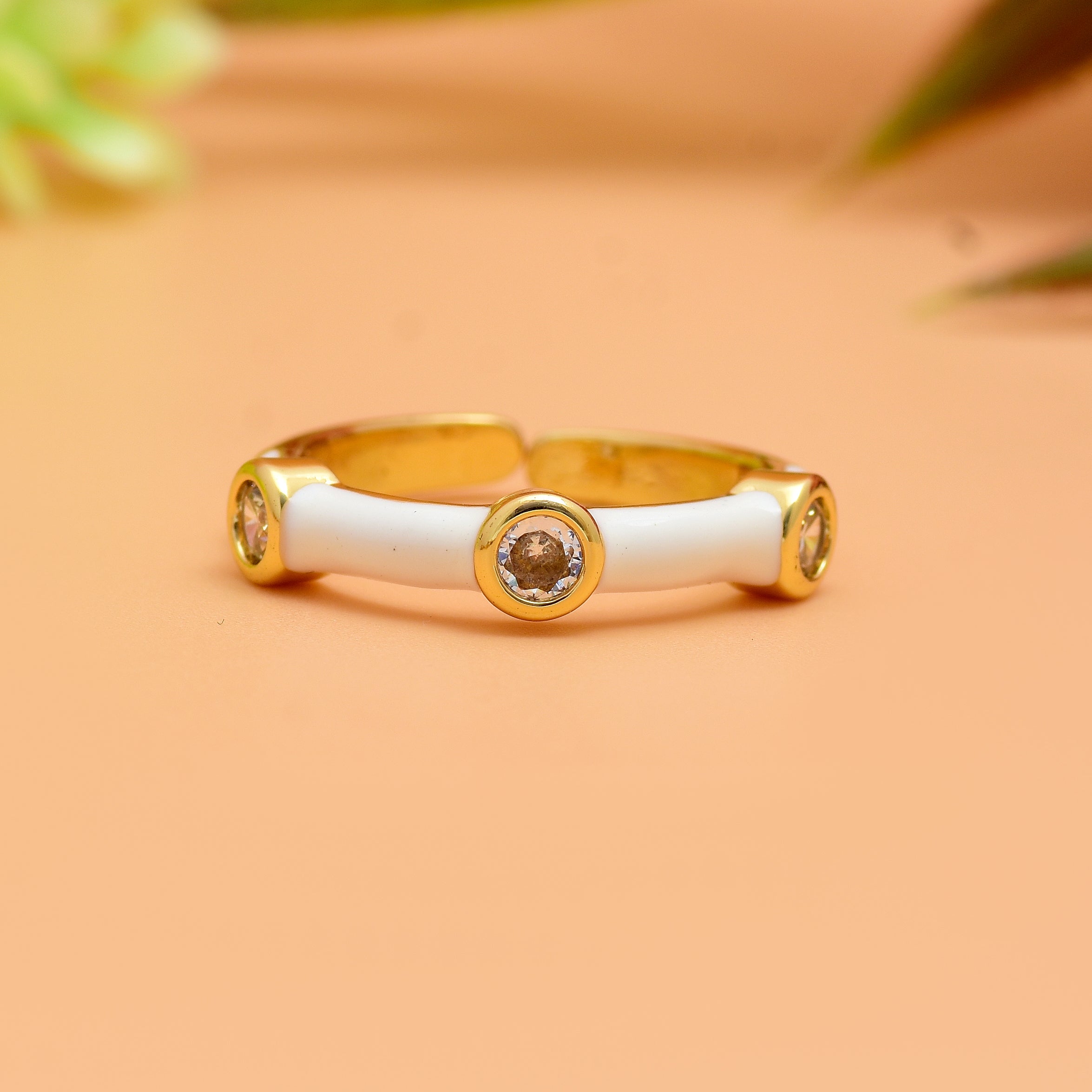 Candy White Enamel Ring | Anti Tarnish