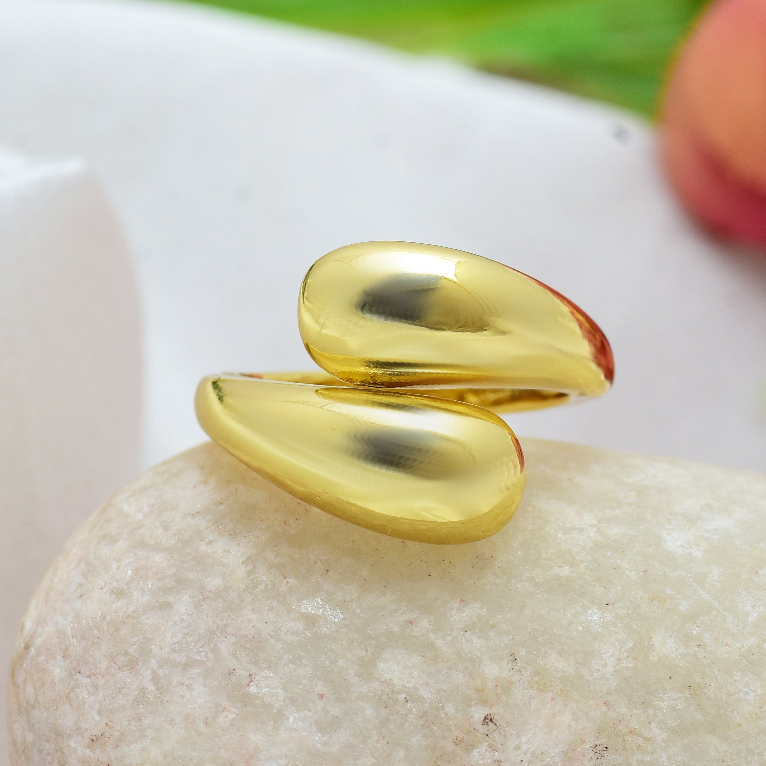 Tear Drop Open | 18KT Gold Plated Statement Ring