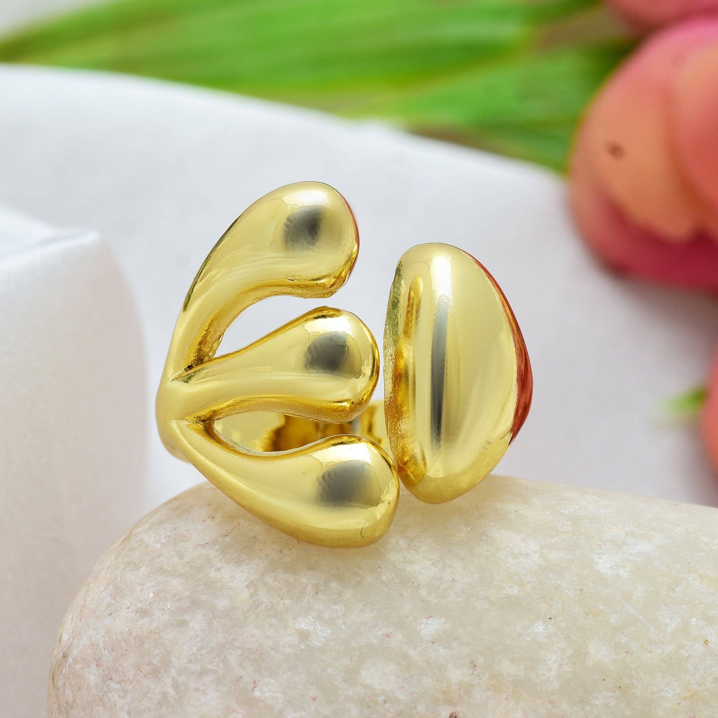 Three Tear Drop Ring | Anti Tarnish