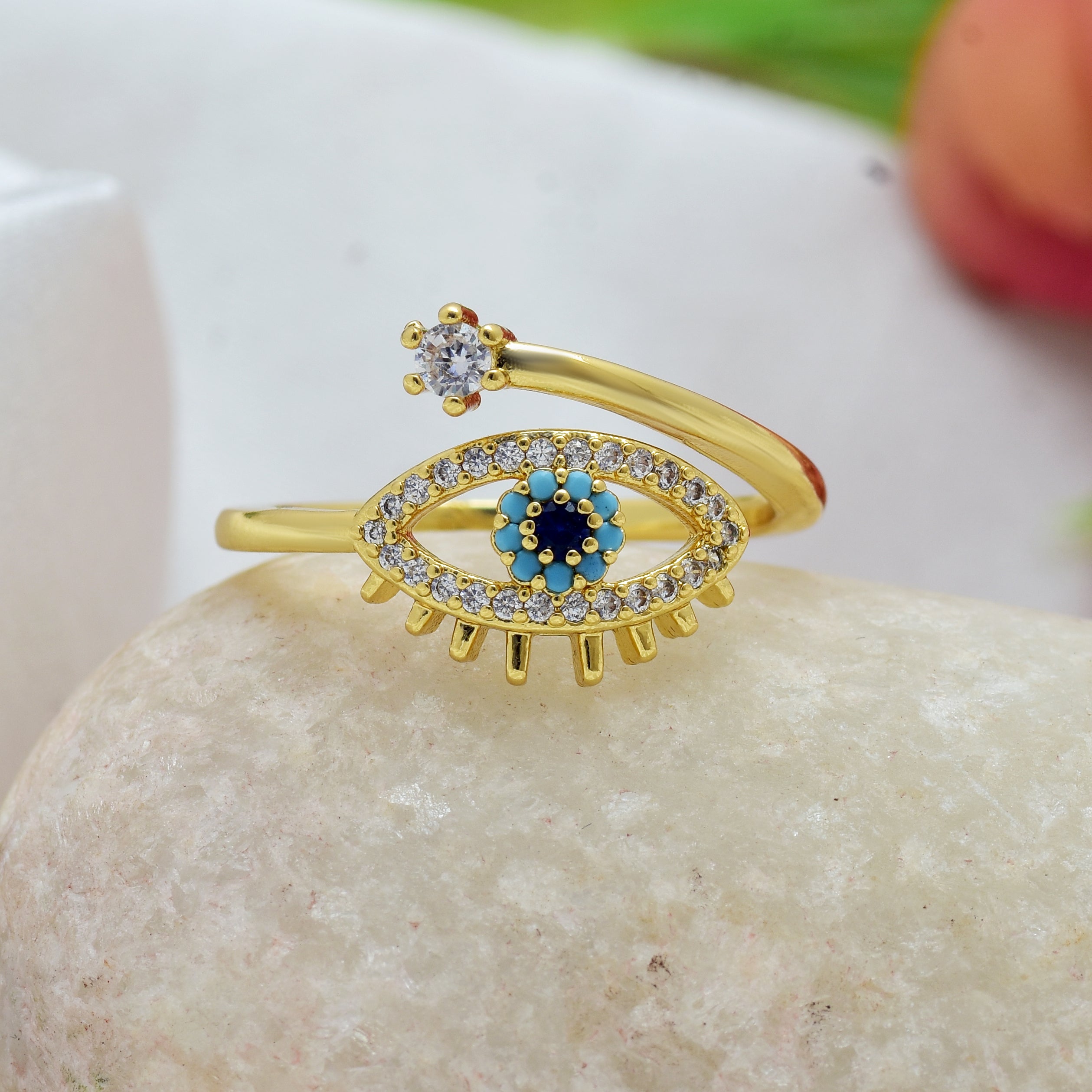 Stackable Evil Eye Ring | Anti Tarnish