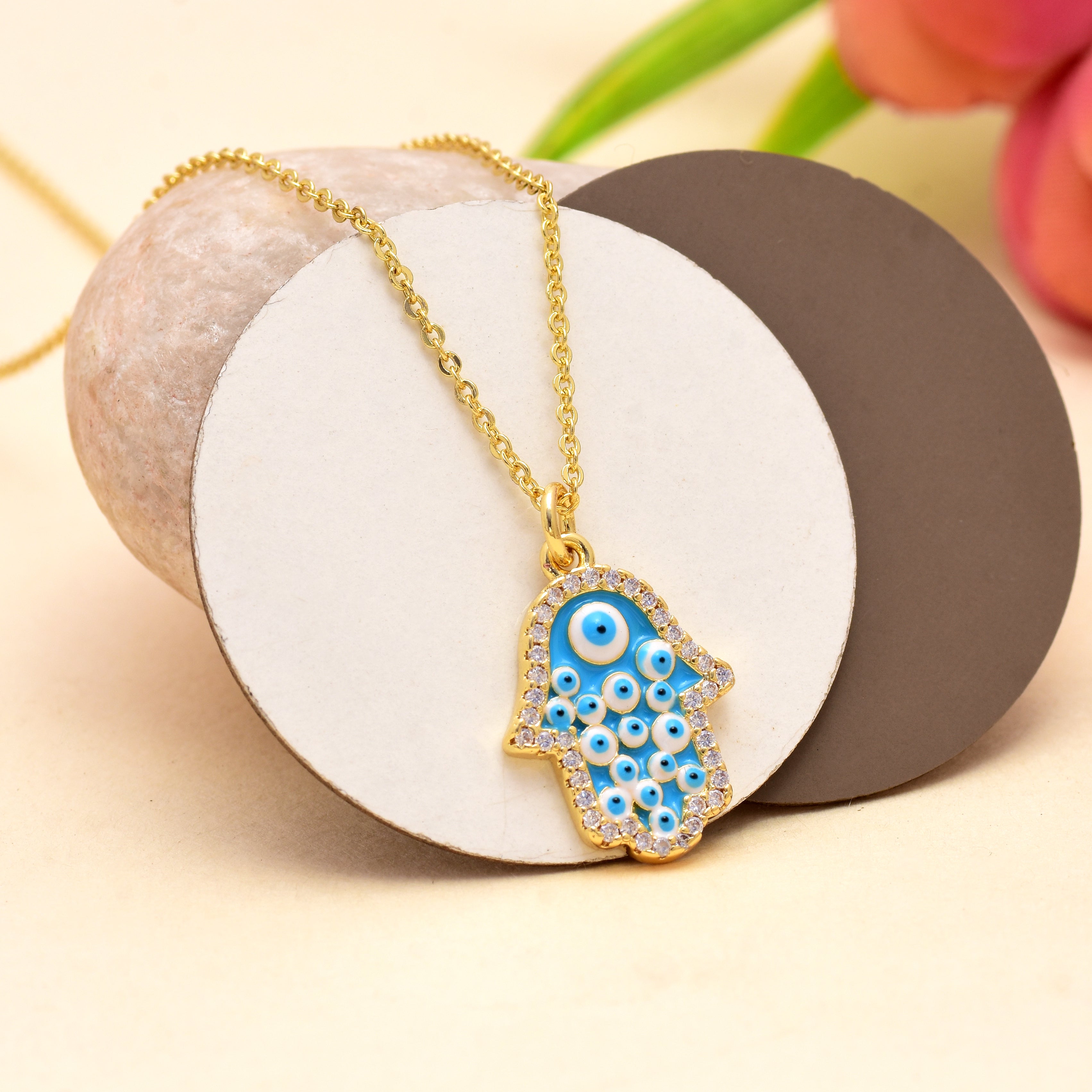 Hamsa Evil Eye Necklace | Anti Tarnish