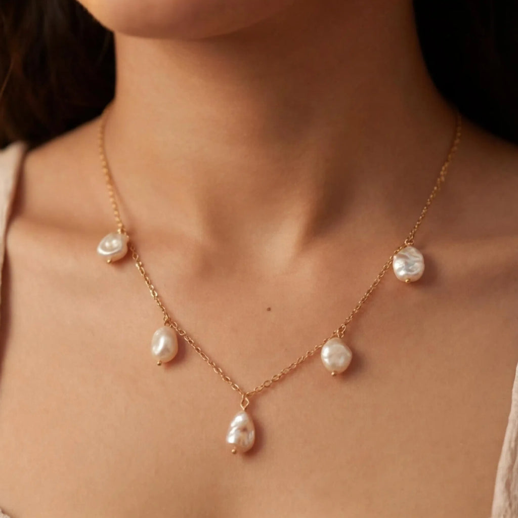 Golden Grace Pearl | 18 KT Gold Plated Pendant