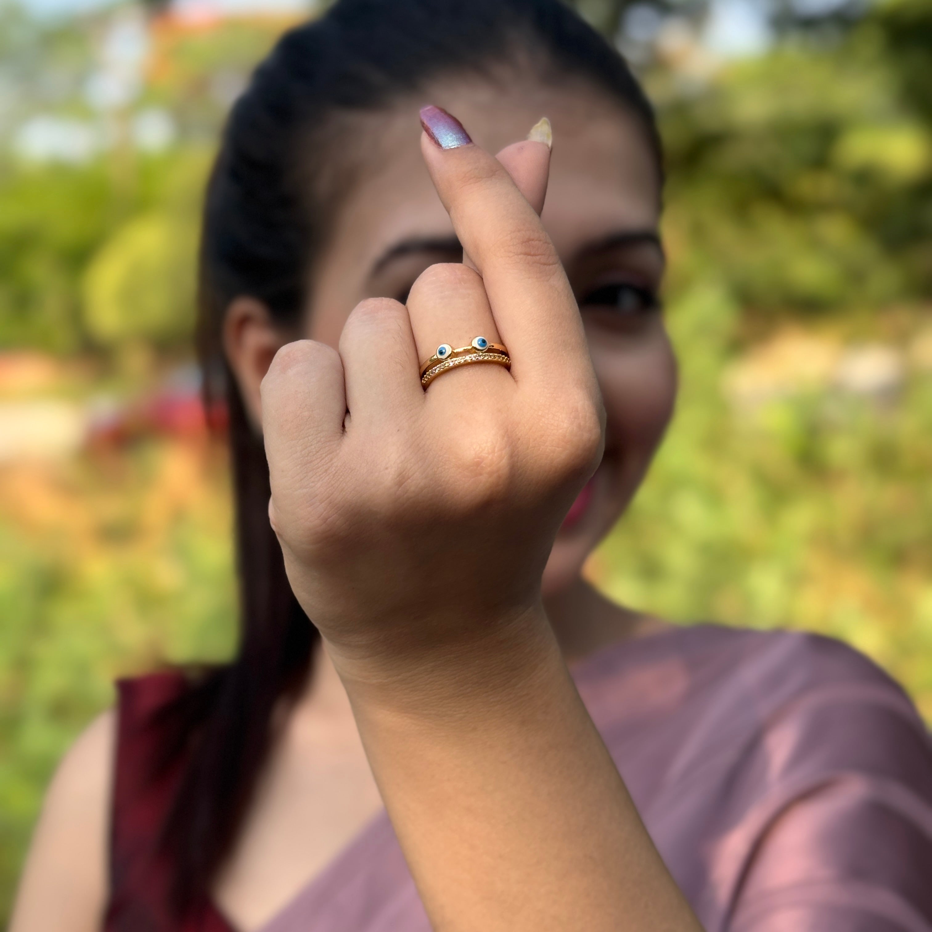 Harmony Evil Eye Ring | Anti Tarnish