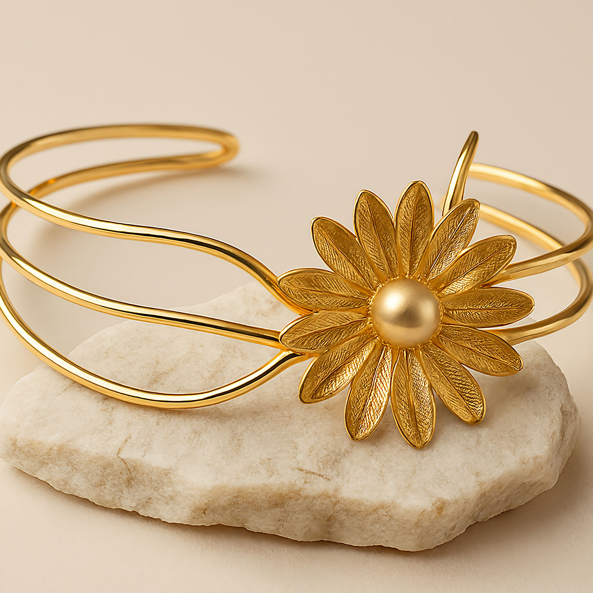 Bloom Cuff | 18 KT Gold plated bracelet