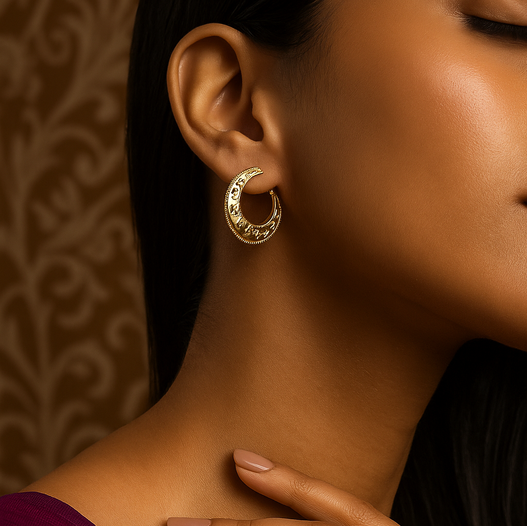 Gleam Curve | 18 KT Gold plated hoop earrings