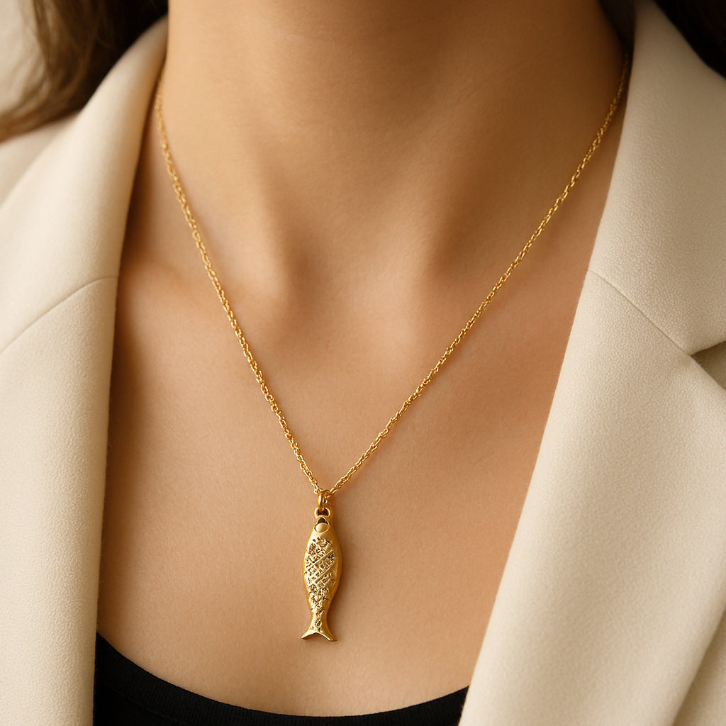 Golden Fish | 18 KT Gold Plated Pendant Necklace