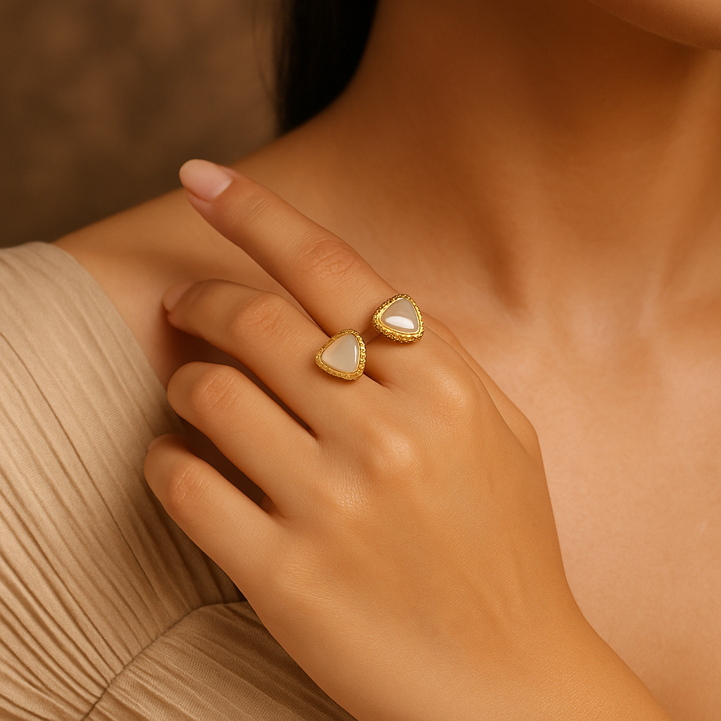 Twin Shine | 18 KT Gold plated ring