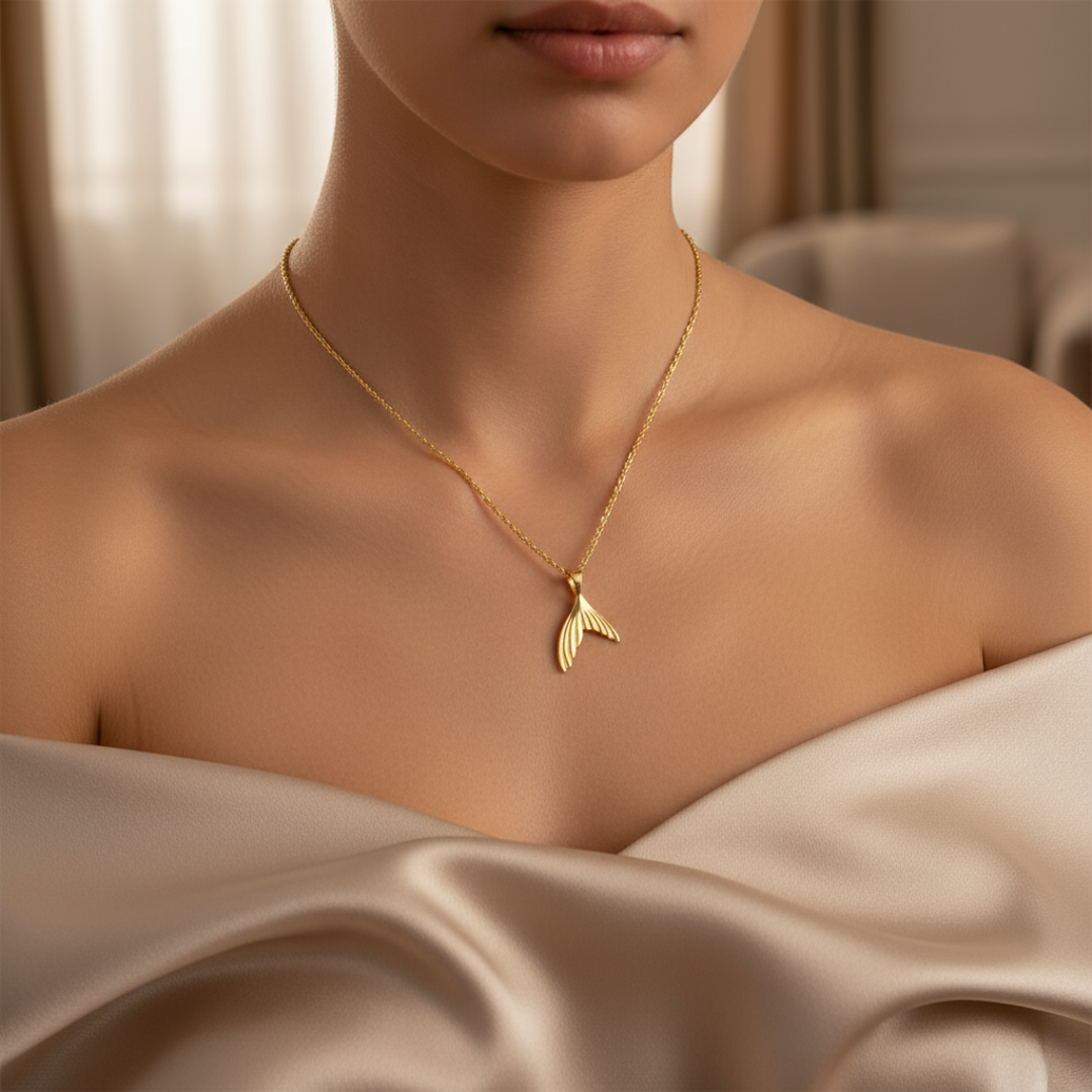 Ocean Glow | 18 KT Gold plated pendant