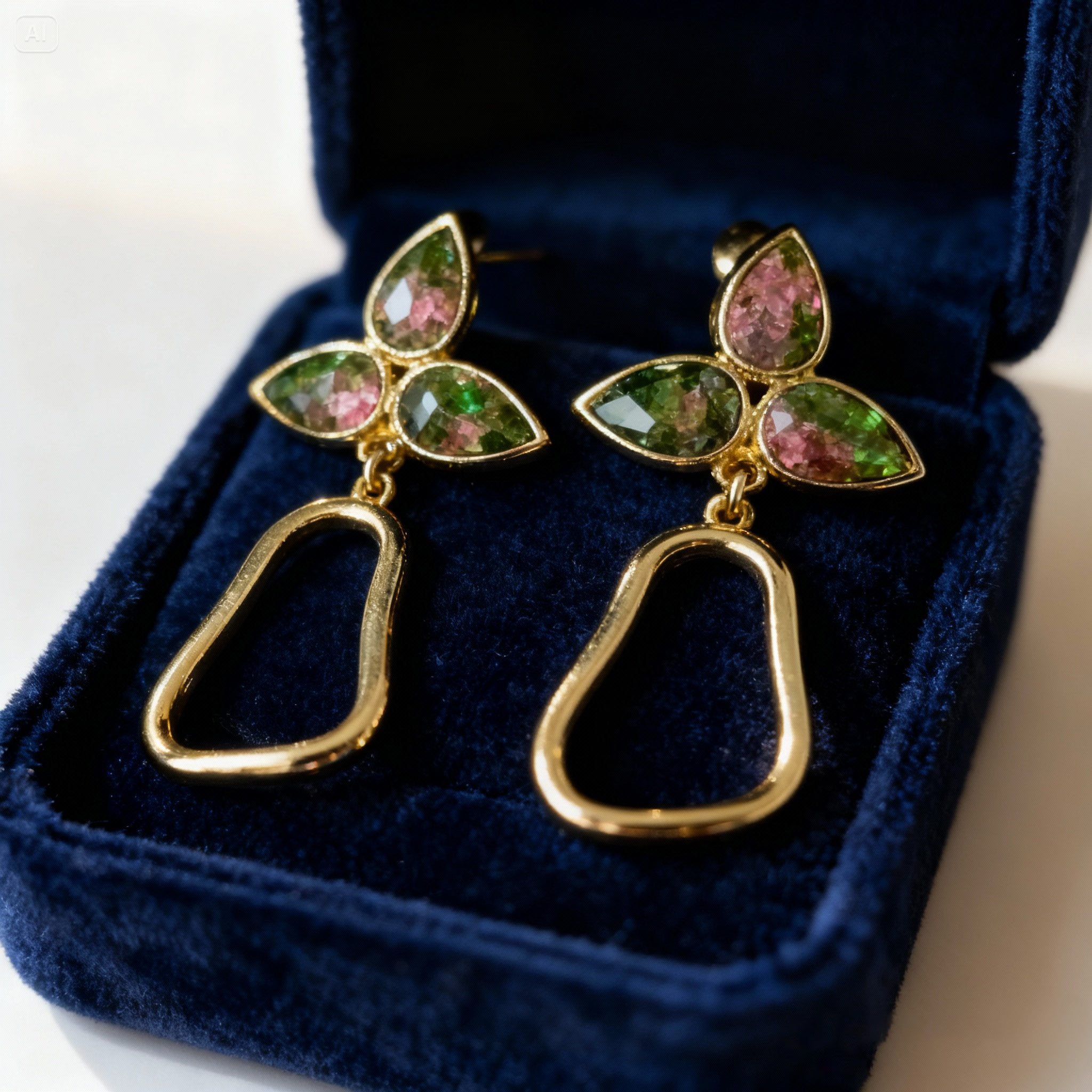 Petal Grace | 18 KT Gold plated drop earrings