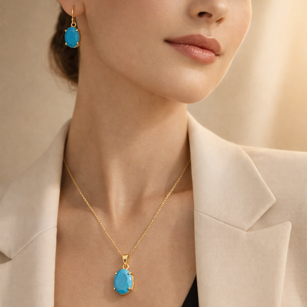 Timeless Elegance | 18 KT Gold Plated Pendant Set