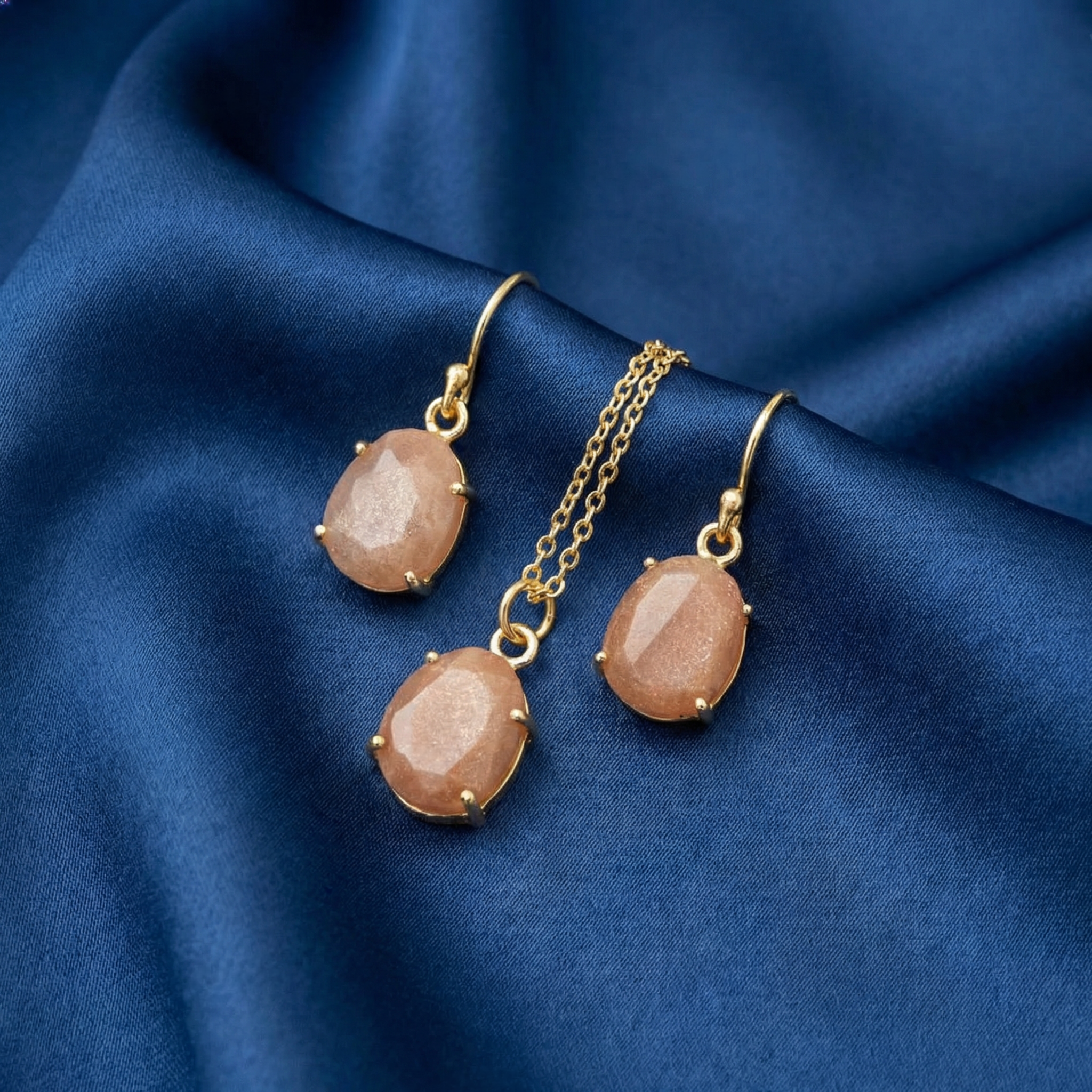 Timeless Elegance | 18 KT Gold Plated Pendant Set