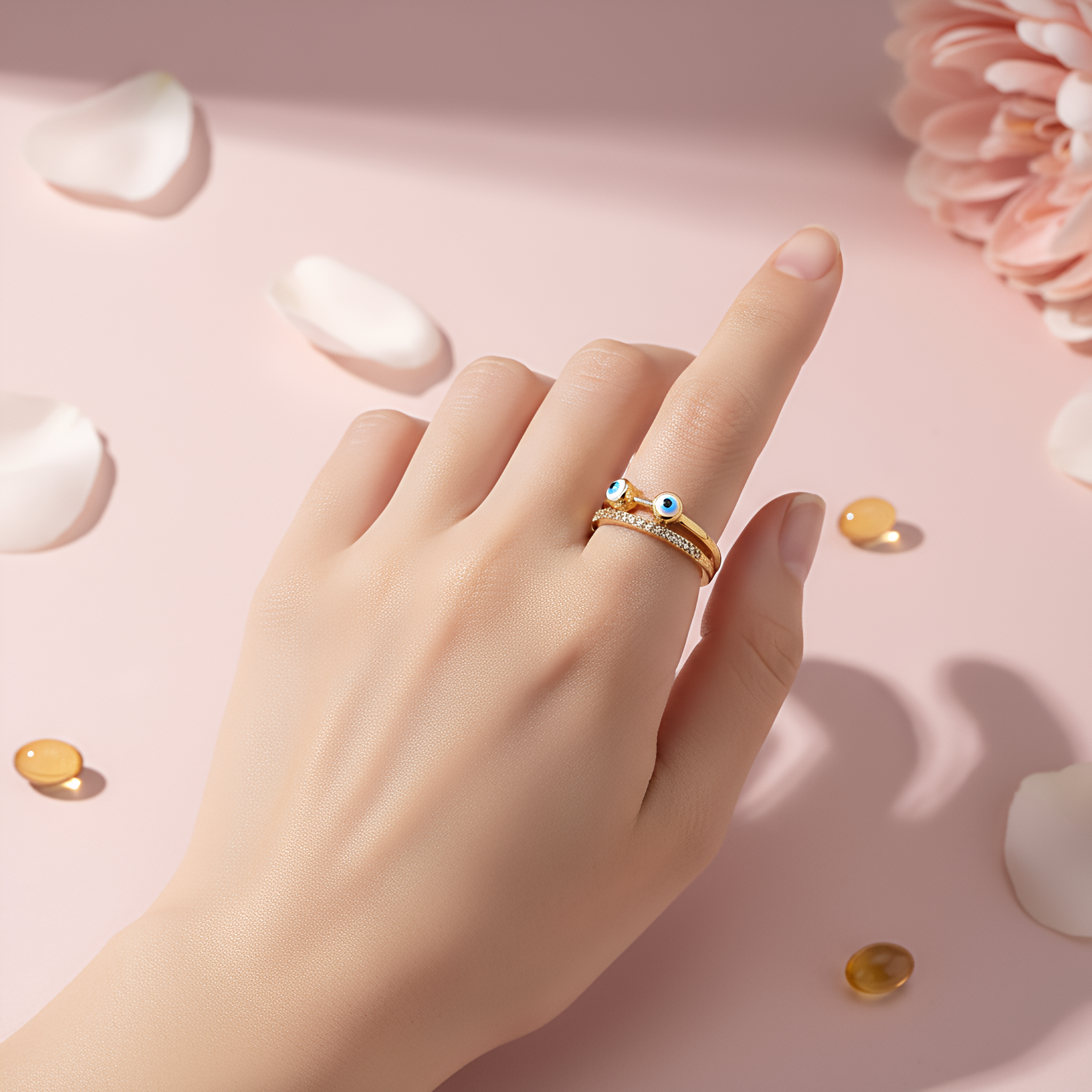 Harmony Evil Eye Ring | Anti Tarnish