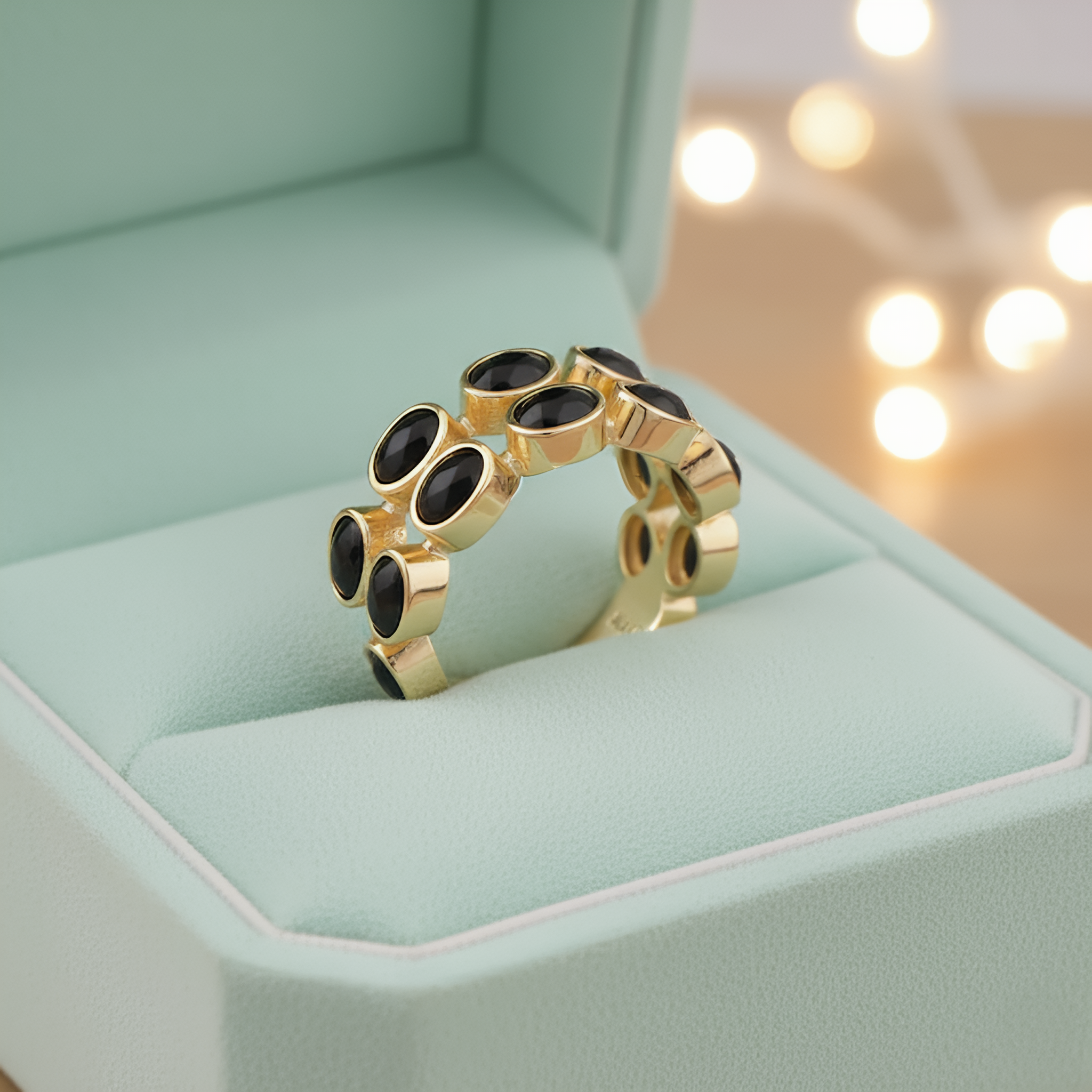 Elegant Onyx Oval | 18KT Gold plated ring
