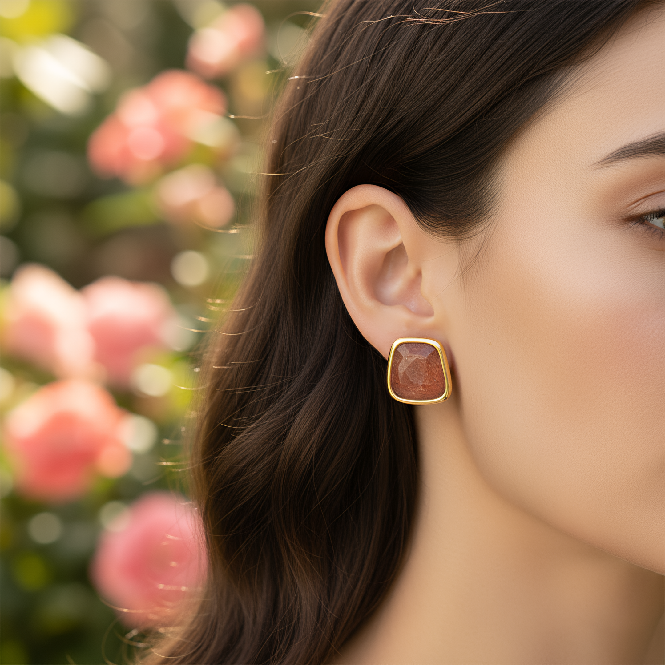 Sunset Kiss | 18 KT Gold plated stud earrings