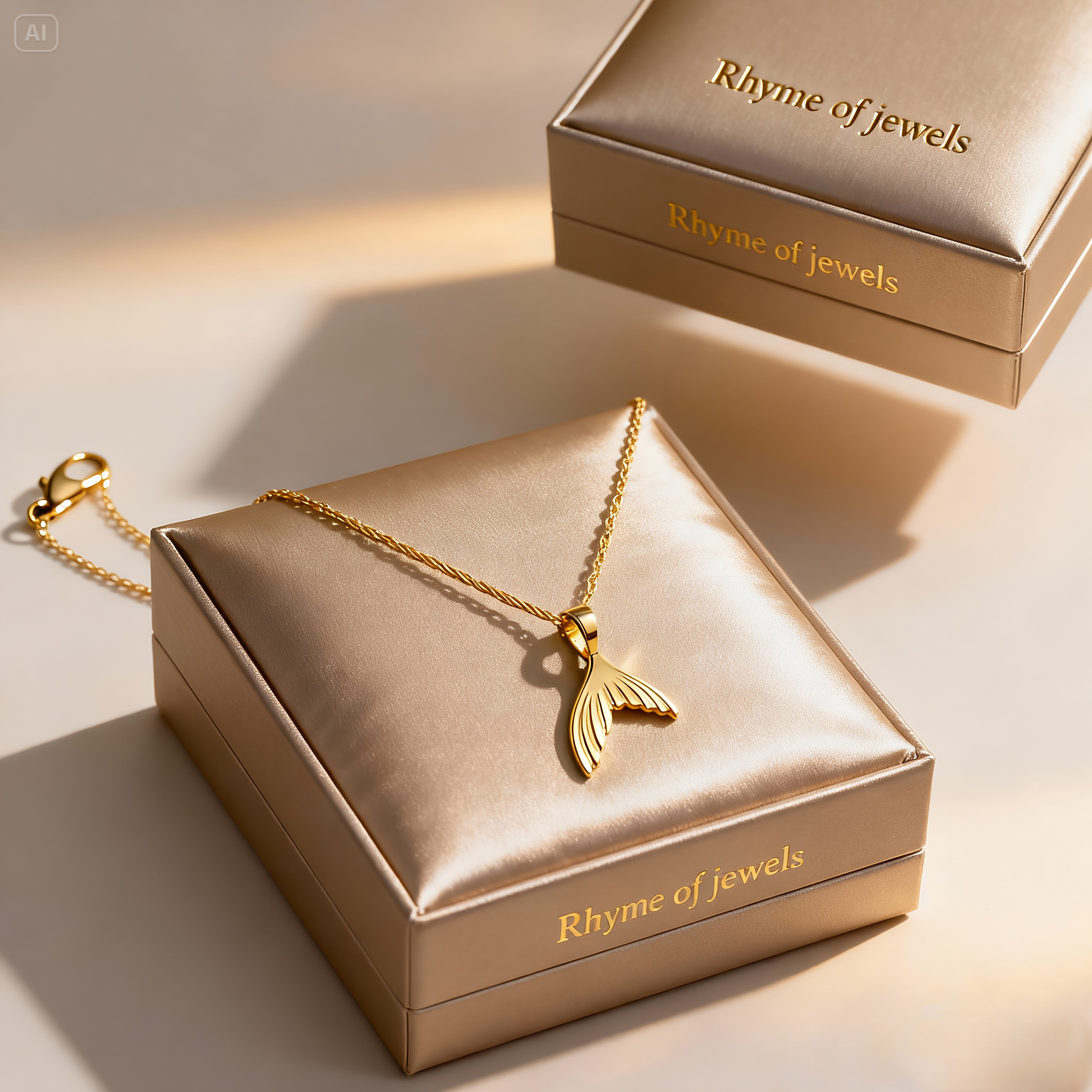 Ocean Glow | 18 KT Gold plated pendant