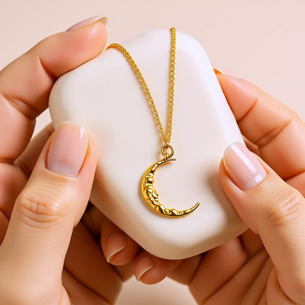 Celestial Moon | 18 KT Gold Plated Pendant Necklace