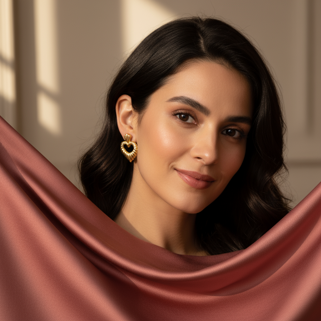 Golden Heart Studs | 18 KT Gold plated earrings