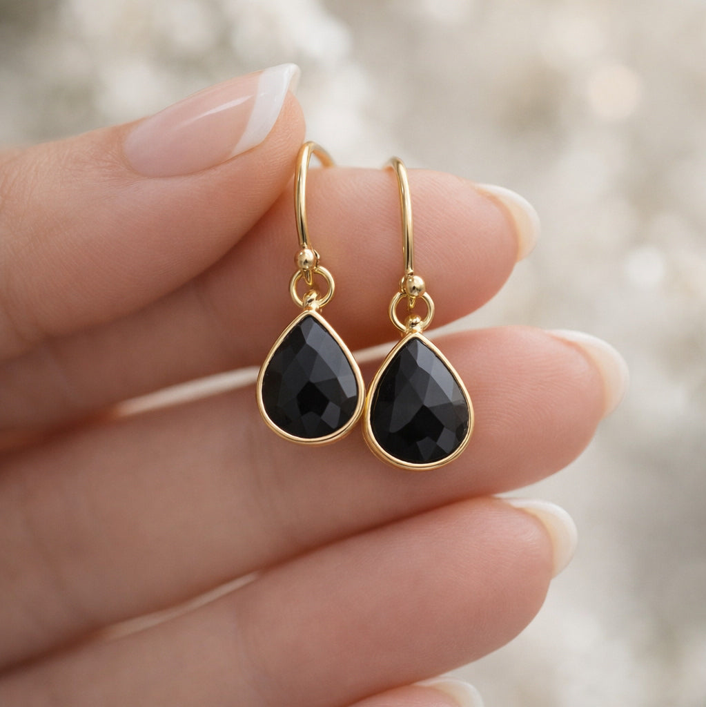 Midnight Bloom | 18 KT Gold Plated Drop Earrings