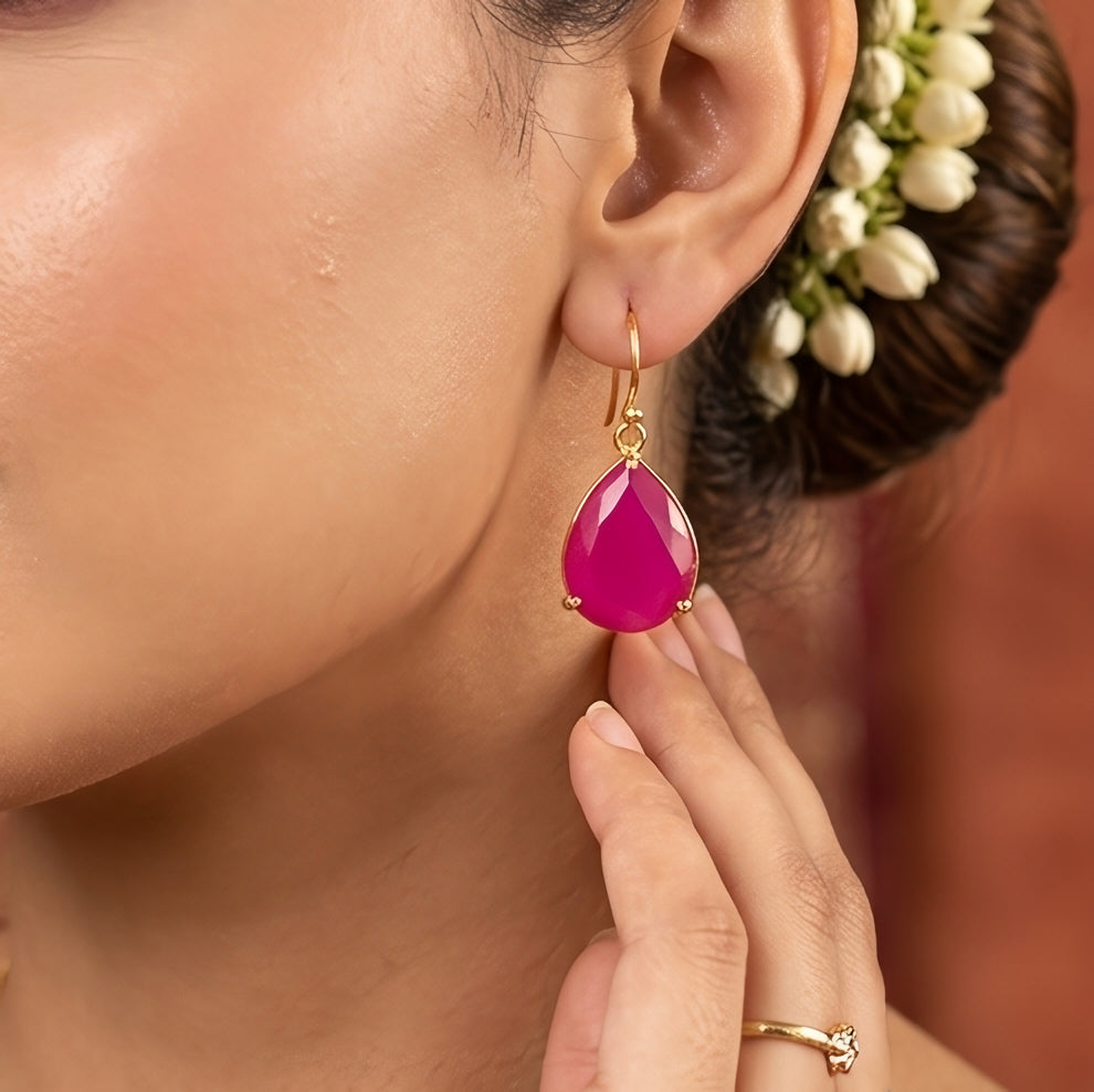 Blush Radiance Drop | 18 KT Gold Plated Earrings