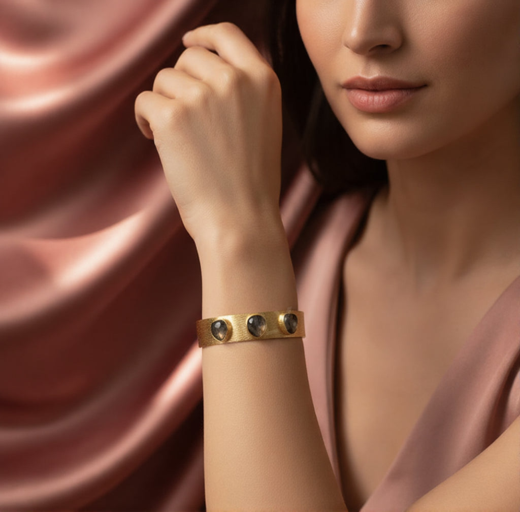 Artisan Gold Cuff | 18 KT Gold Plated Bracelet