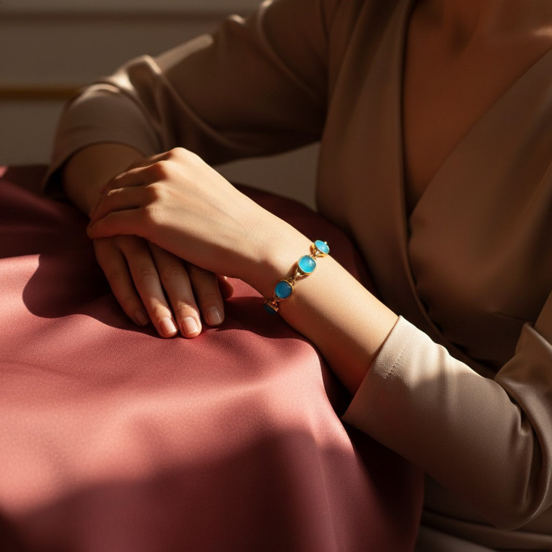 The Santorini Blue Bracelet | 18 KT Gold plated
