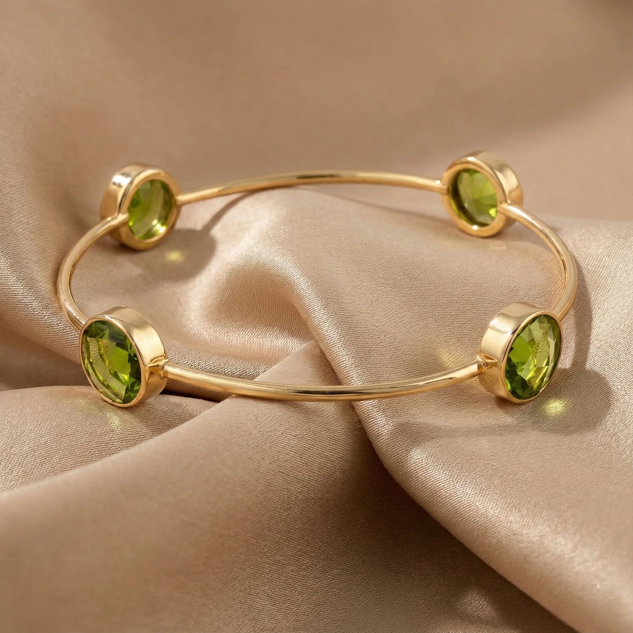 Luminous Green | 18KT Gold Plated Quartz Bangle