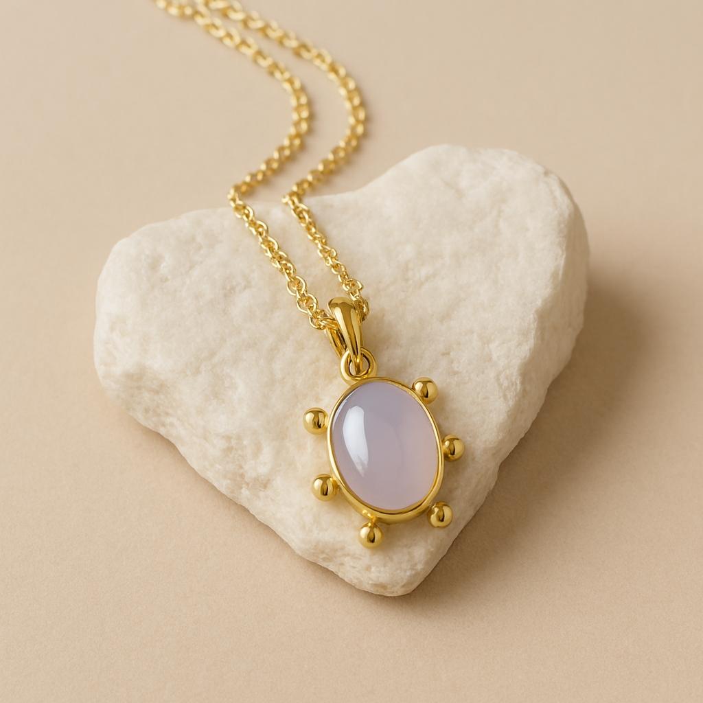 Celeste Oval | 18 KT Gold plated pendant with chain